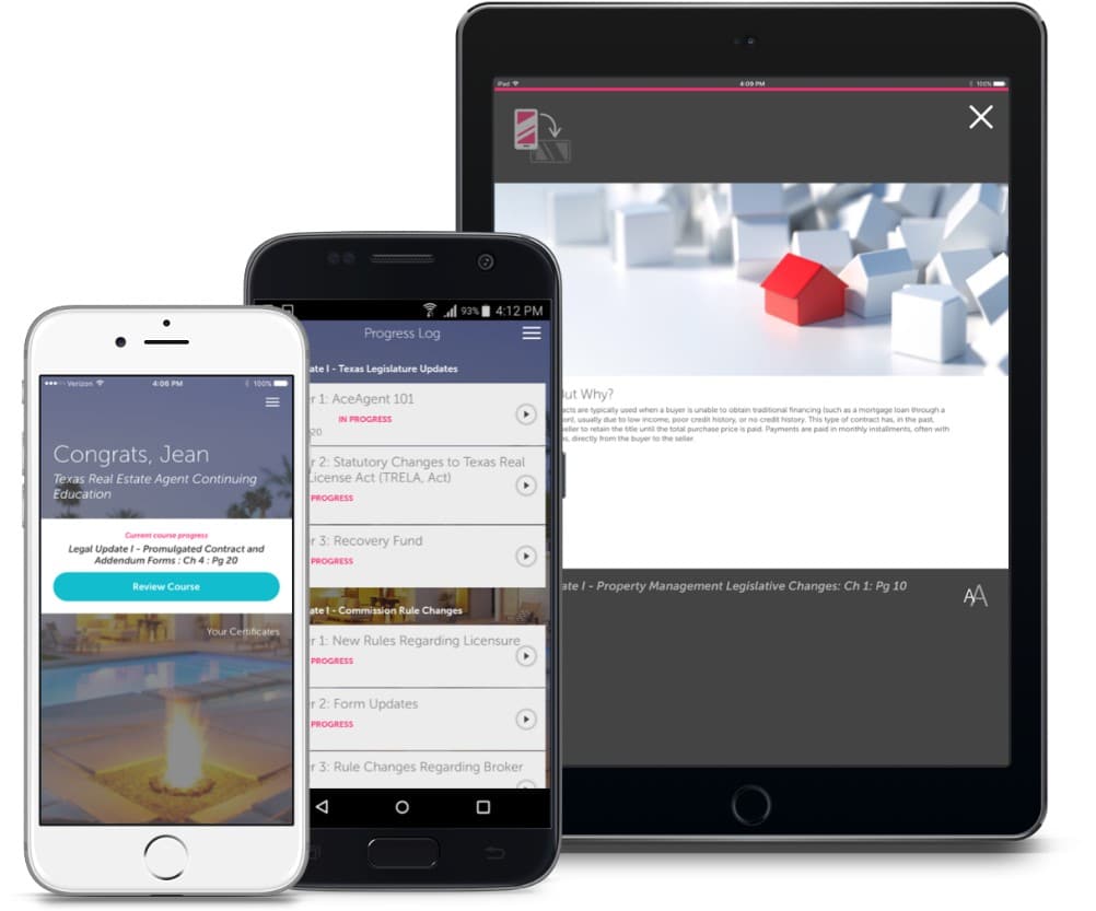AceableAgent Online Real Estate Course On Mobile Devices