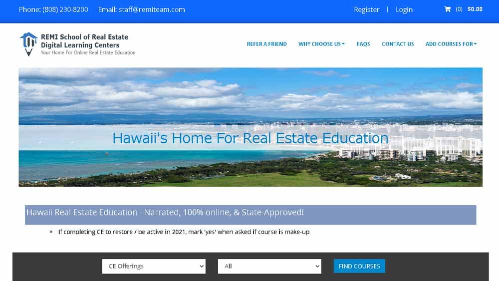 Online Real Estate in Hawaii - Continuing Education Remi School of Real Estate